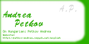 andrea petkov business card